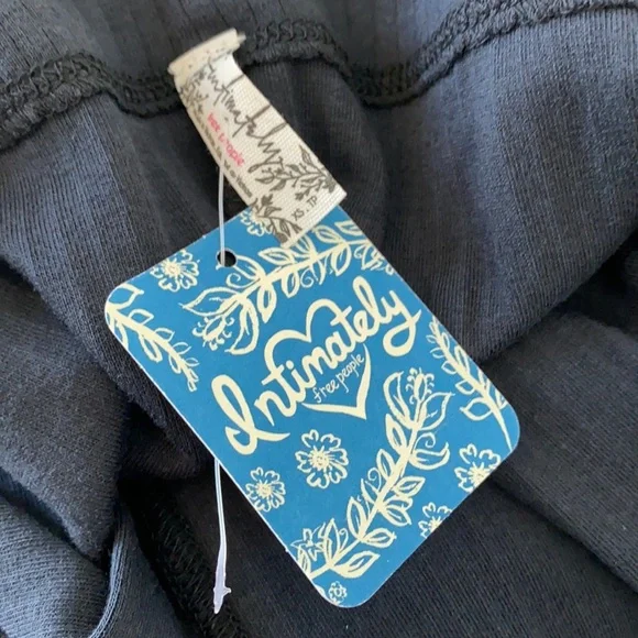 NEW! FREE PEOPLE NTIMATELY marissa ribbed rib black cami bodysuit shirt top tee​ - Picture 7 of 8